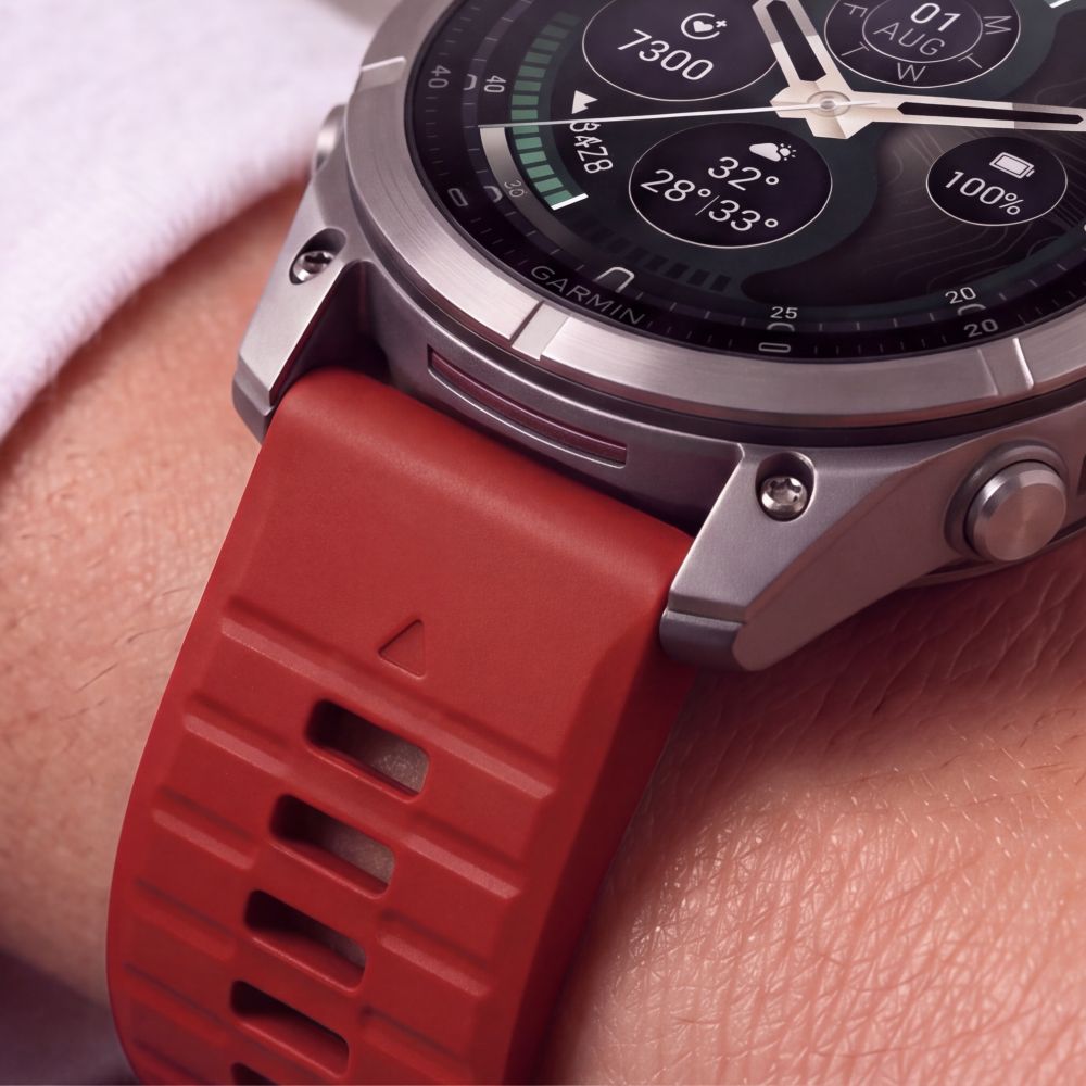 Dirželis Tech-Protect Silicone Garmin Fenix 5 / 6 / 6 Pro / 7 / 8 / 8 Pro / E / 9 / 9 Pro (47 mm), tamsiai raudonas --...