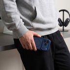 Dėklas Tech-Protect MagOne MagSafe CC + apsauginis stiklas 2 vnt. iPhone 17 Pro / 18 Pro, tamsiai mėlyna/skaidrus --...