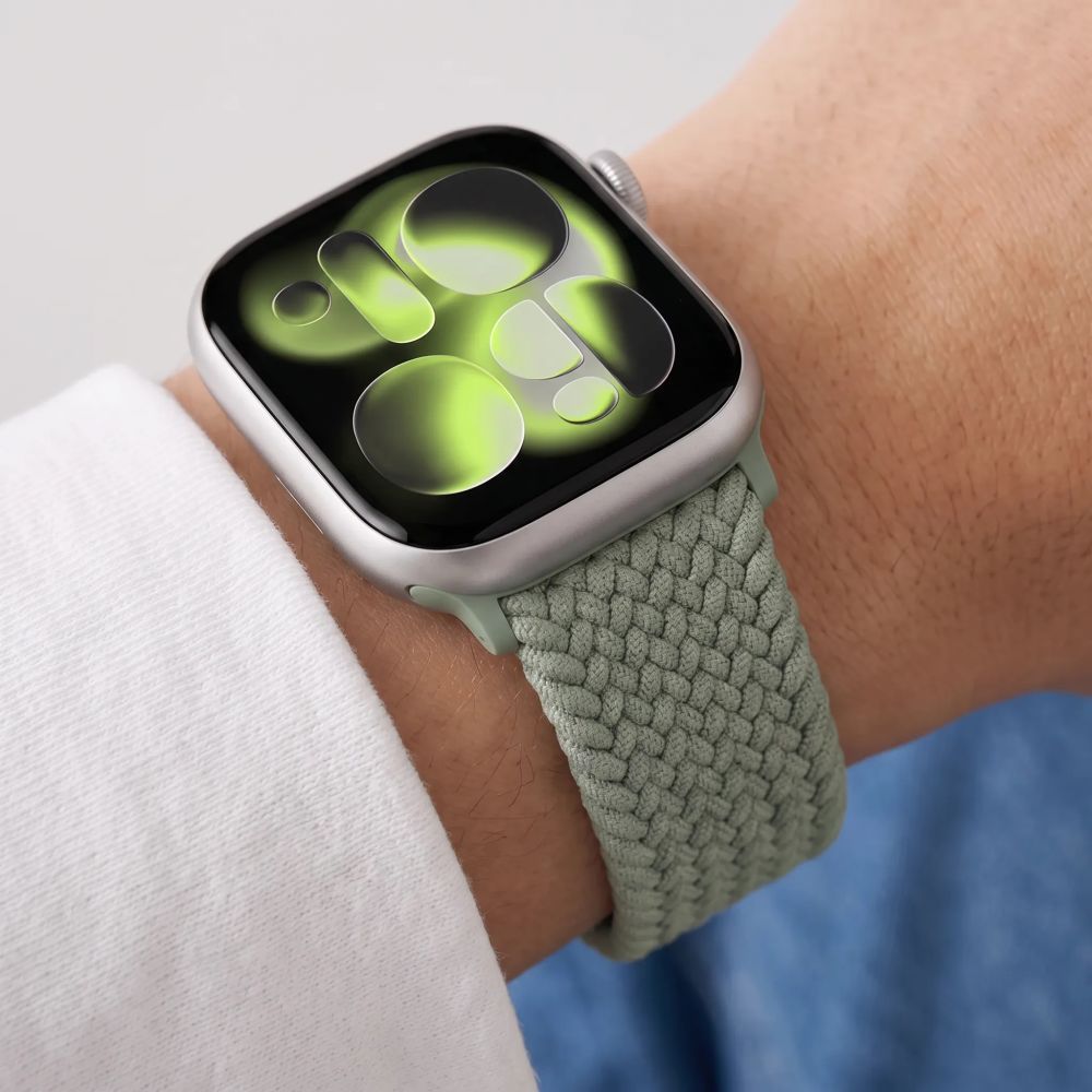 Dirželis Tech-Protect NylonMag Apple Watch 8 / 9 / 10 / 11 / 12 / SE (40 / 41 / 42 mm), pistacijų -- Apple Watch 8 (41...