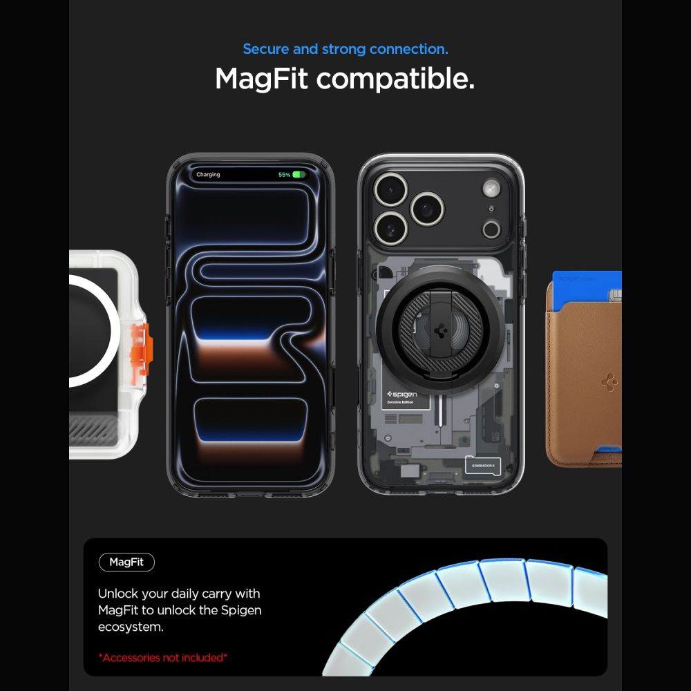 Dėklas Spigen Ultra Hybrid MagSafe iPhone 17 Pro Max / 18 Pro Max Zero One, juodas -- iPhone 17 Pro Max, iPhone 18 Pro Max