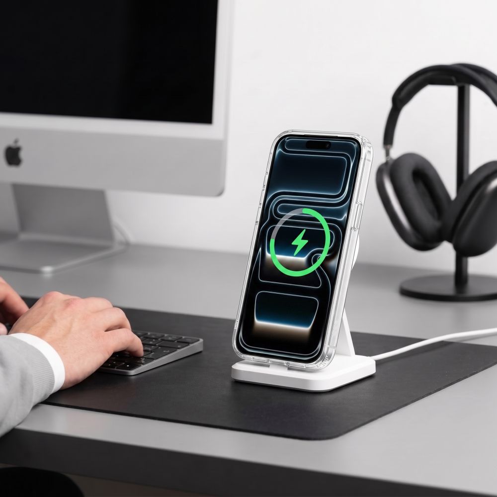 Dėklas Tech-Protect MagStand MagSafe CC iPhone 17 Pro / 18 Pro, skaidrus -- iPhone 17 Pro, iPhone 18 Pro