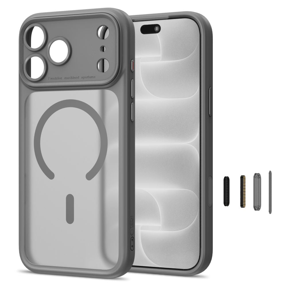 Dėklas Tech-Protect MagPeak MagSafe CC iPhone 17 Pro / 18 Pro, matinis titanas -- iPhone 17 Pro, iPhone 18 Pro