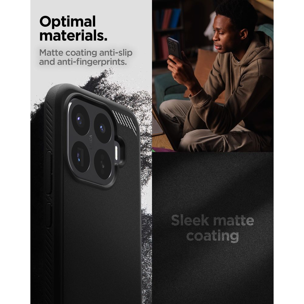Dėklas Spigen Rugged Armor Xiaomi 17T Pro, matinis juodas -- Xiaomi 17T Pro