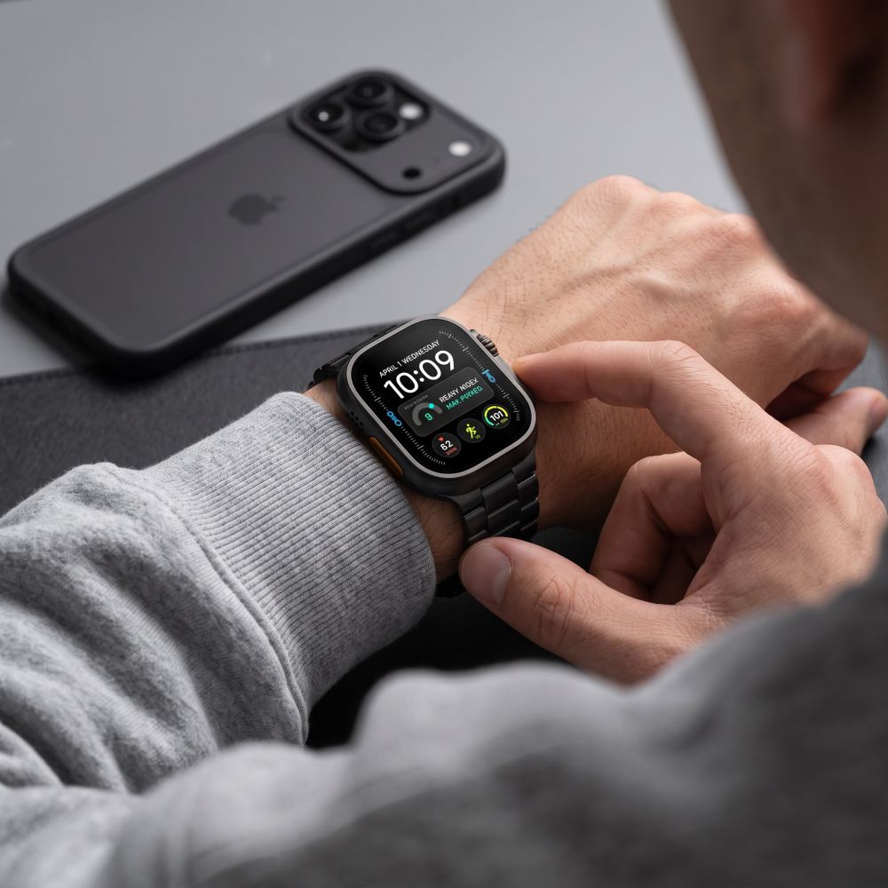 Dirželis Tech-Protect Stainless Apple Watch 8 / 9 / 10 / 11 / 12 / SE / Ultra (44 / 45 / 46 / 49 mm), juodas -- Apple...