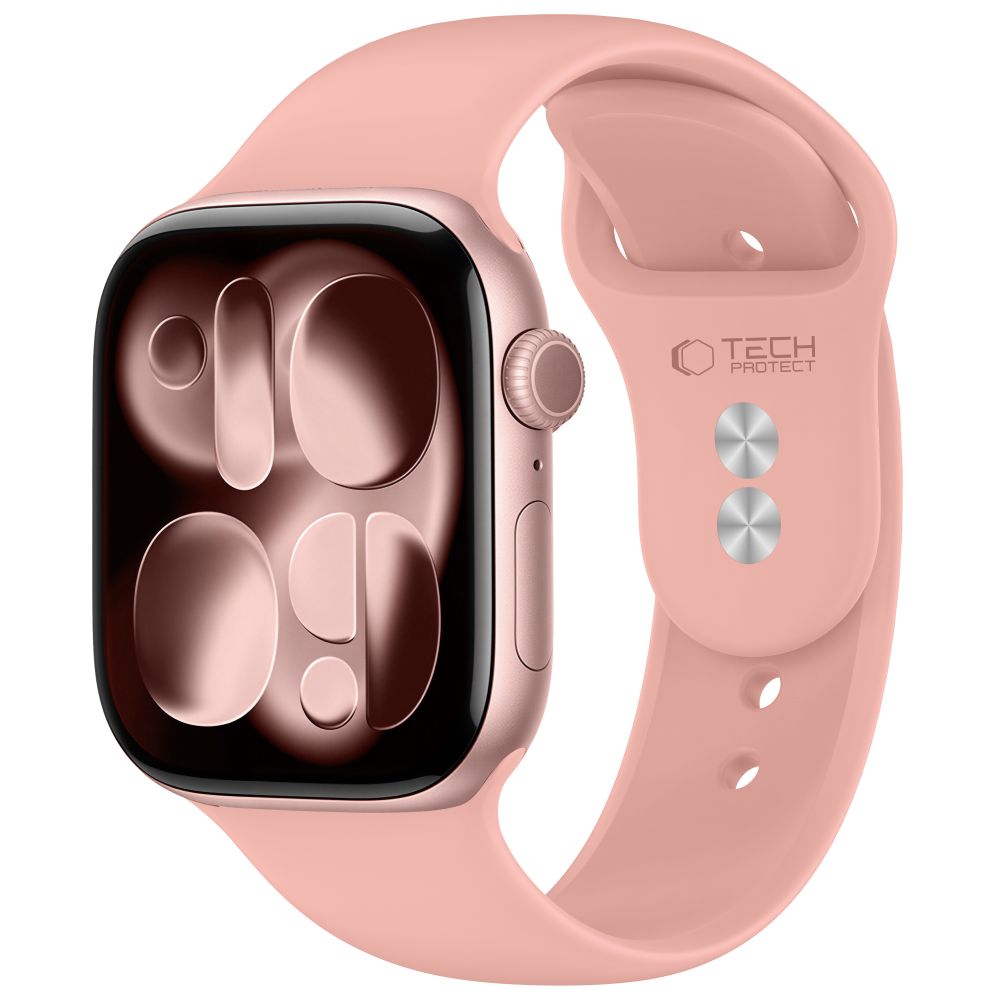 Dirželis Tech-Protect Silicone Apple Watch 8 / 9 / 10 / 11 / 12 / SE / Ultra (44 / 45 / 46 / 49 mm), dulkėtas rožinis --...