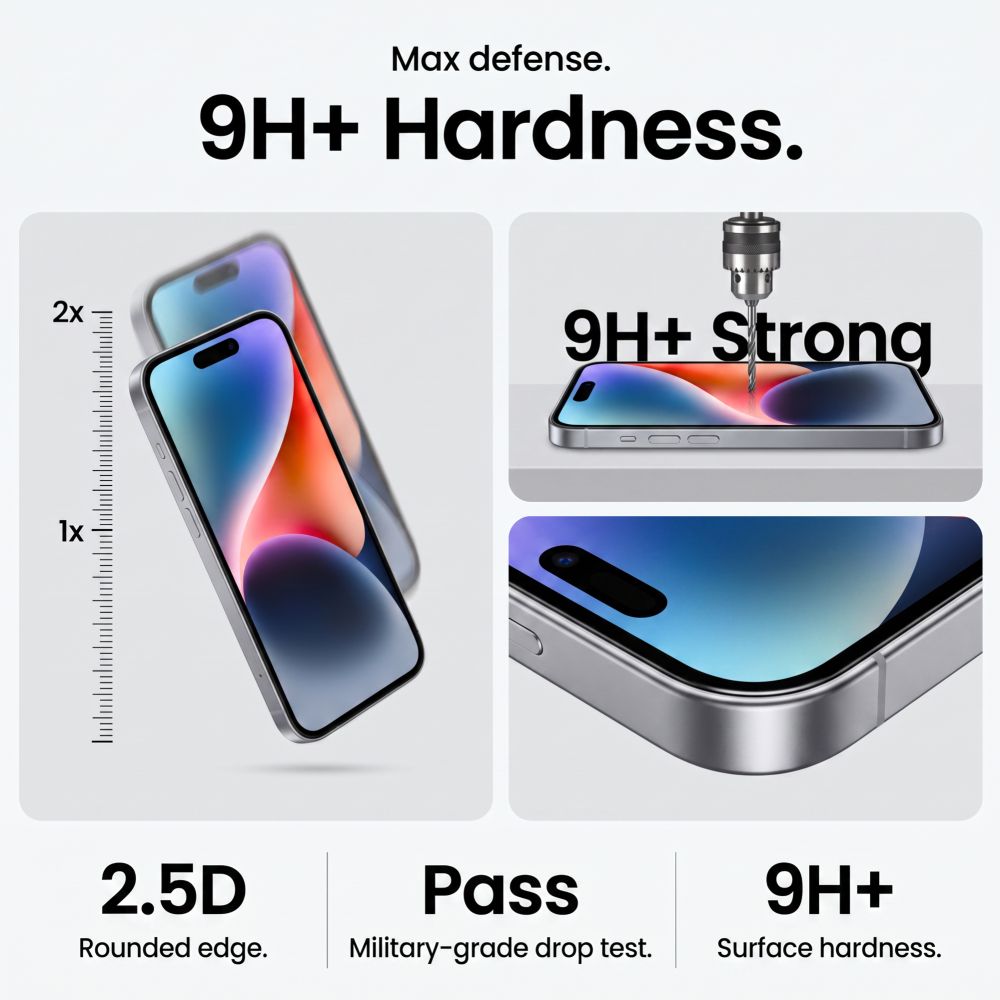 Apsauginis stiklas Tech-Protect OneTouch Set+ iPhone 17 Pro / 18 Pro 2 vnt., skaidrus -- iPhone 17 Pro, iPhone 18 Pro