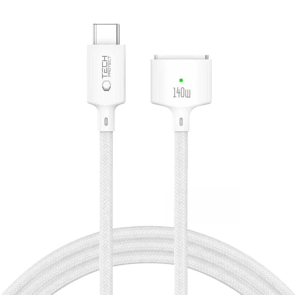 Kabelis Tech-Protect MMC01 Ultraboost USB-C - MagSafe 3, 140W, 300 cm, baltas -- MacBook