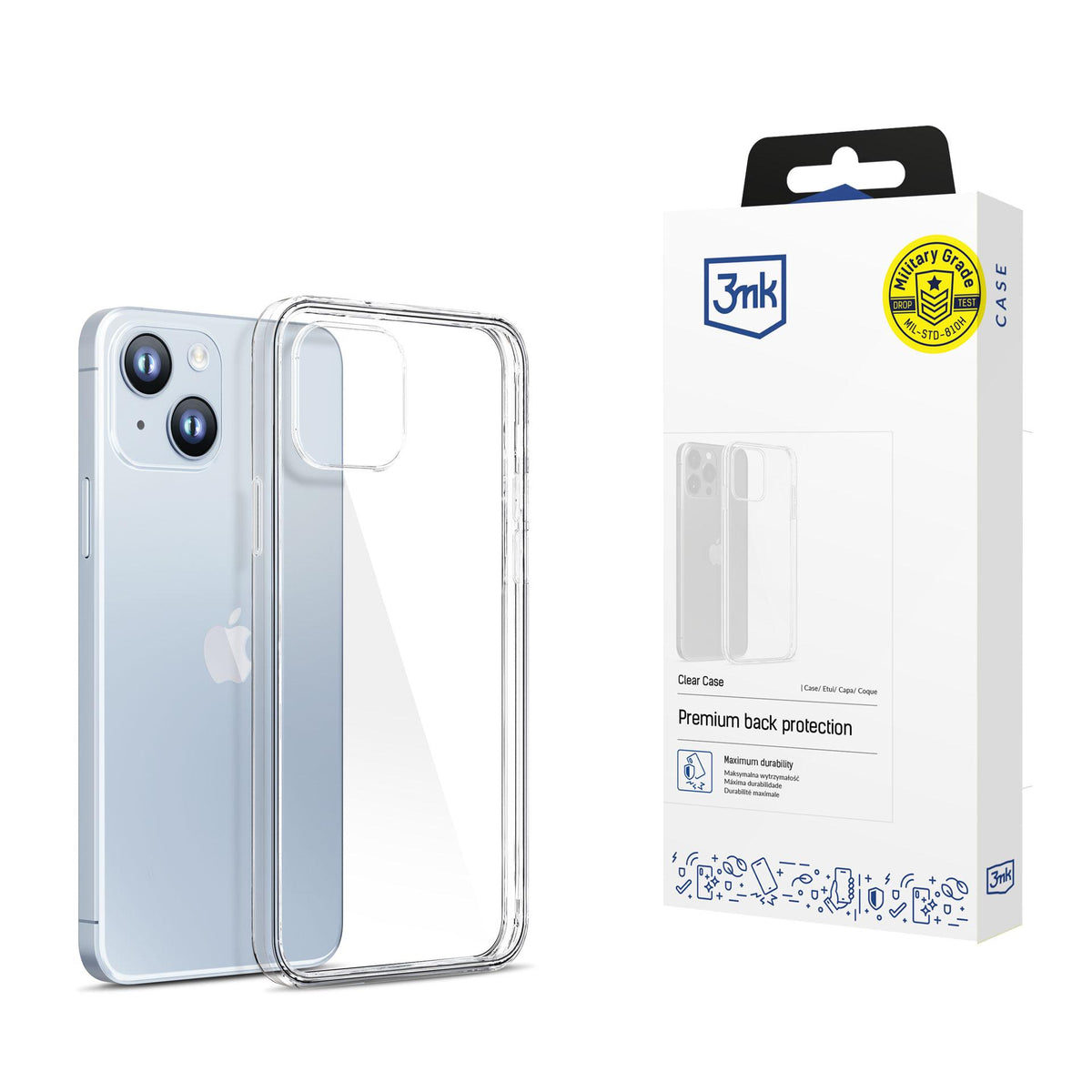 Dėklas iPhone 14 Plus silikoninės serijos 3mk Clear Case - skaidrus -- iPhone 14 Plus