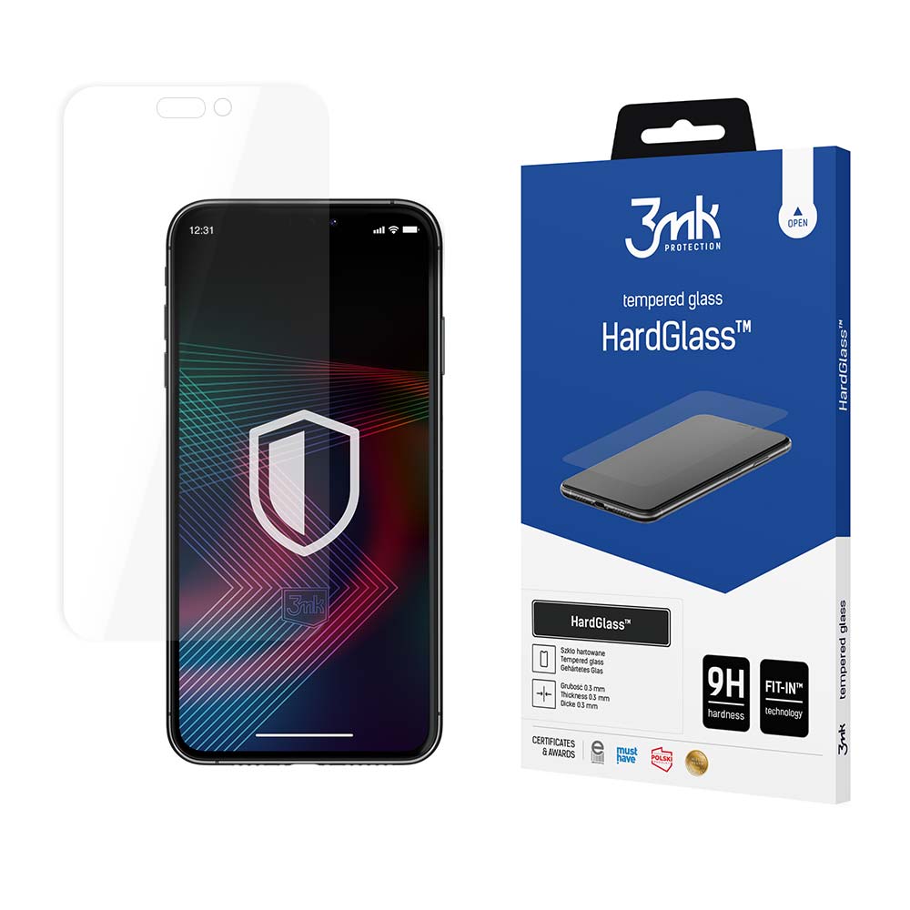 Grūdintas stiklas 9H 3mk HardGlass™, skirtas iPhone 14 Pro Max