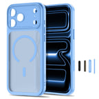 Dėklas Tech-Protect MagPeak MagSafe CC iPhone 17 Pro / 18 Pro, matinis šviesiai mėlynas -- iPhone 17 Pro, iPhone 18 Pro