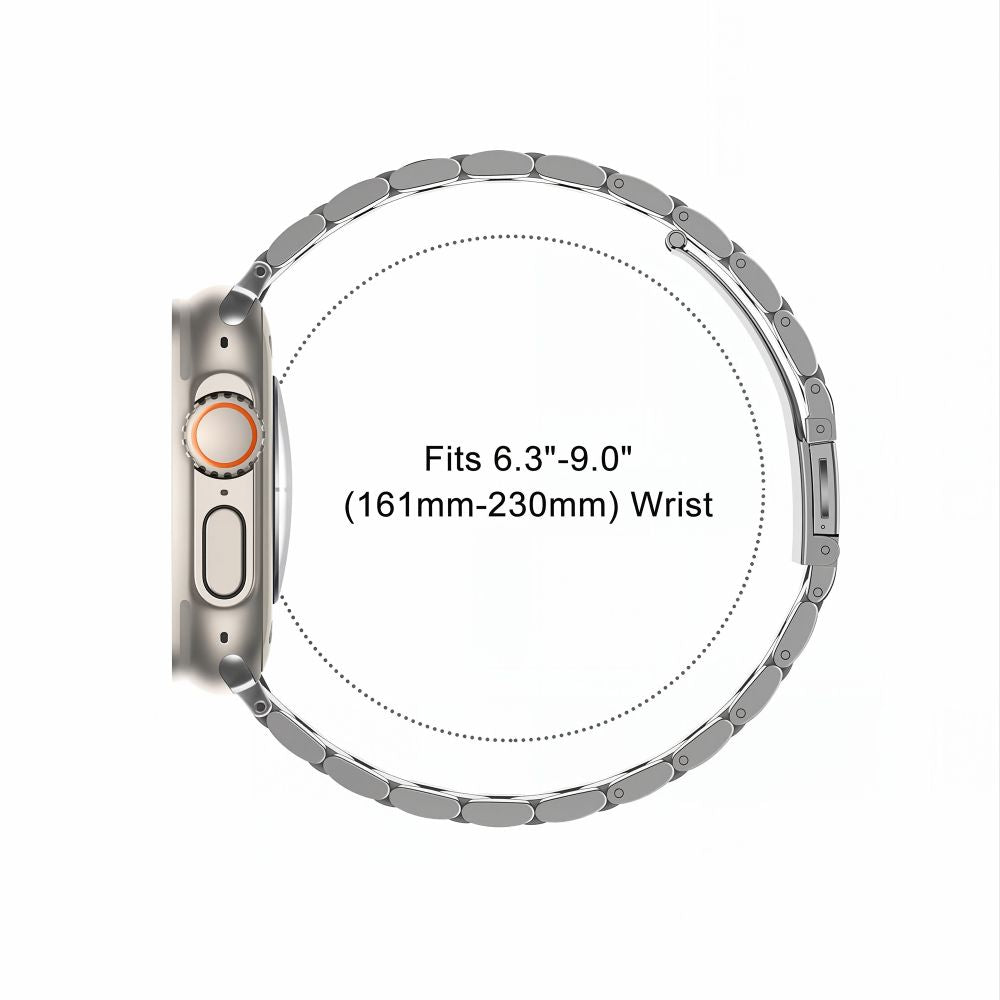Dirželis Tech-Protect Stainless Apple Watch 8 / 9 / 10 / 11 / 12 / SE / Ultra (44 / 45 / 46 / 49 mm), sidabrinis -- Apple...