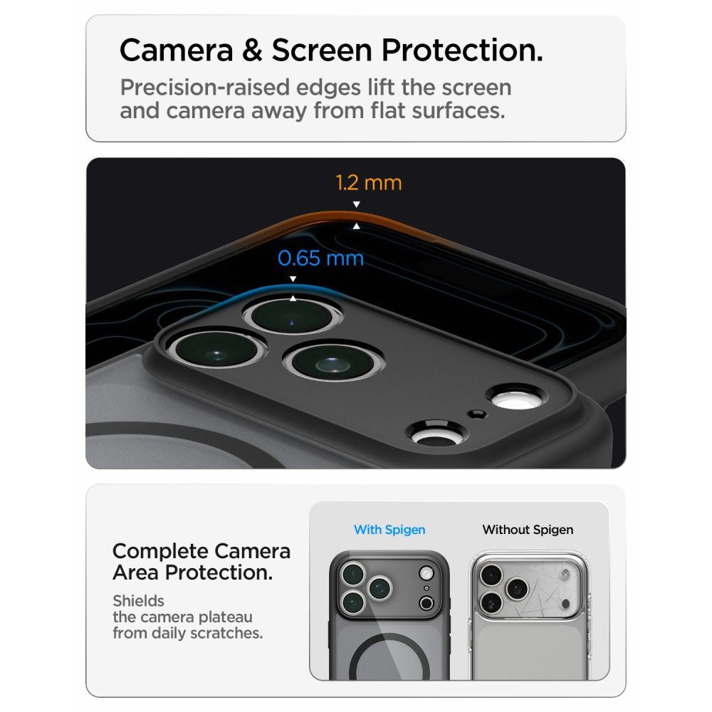 Dėklas Spigen Ultra Hybrid MagSafe iPhone 17 Pro Max / 18 Pro Max, matinis juodas -- iPhone 17 Pro Max, iPhone 18 Pro Max