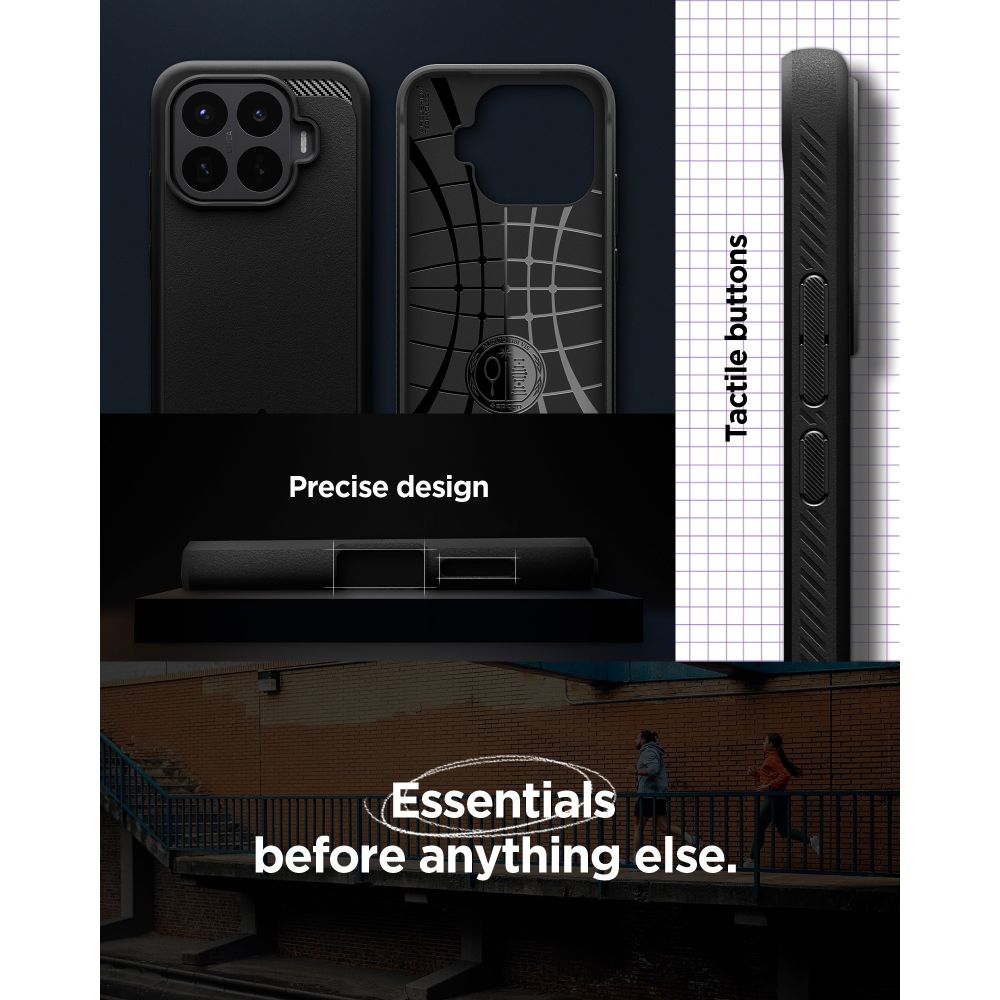 Dėklas Spigen Rugged Armor Xiaomi 17T Pro, matinis juodas -- Xiaomi 17T Pro