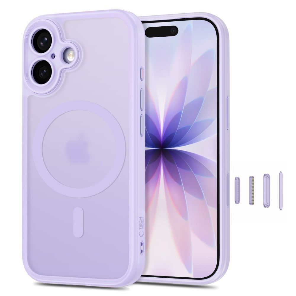 Dėklas Tech-Protect MagPeak MagSafe CC iPhone 17, matinis violetinis -- iPhone 17