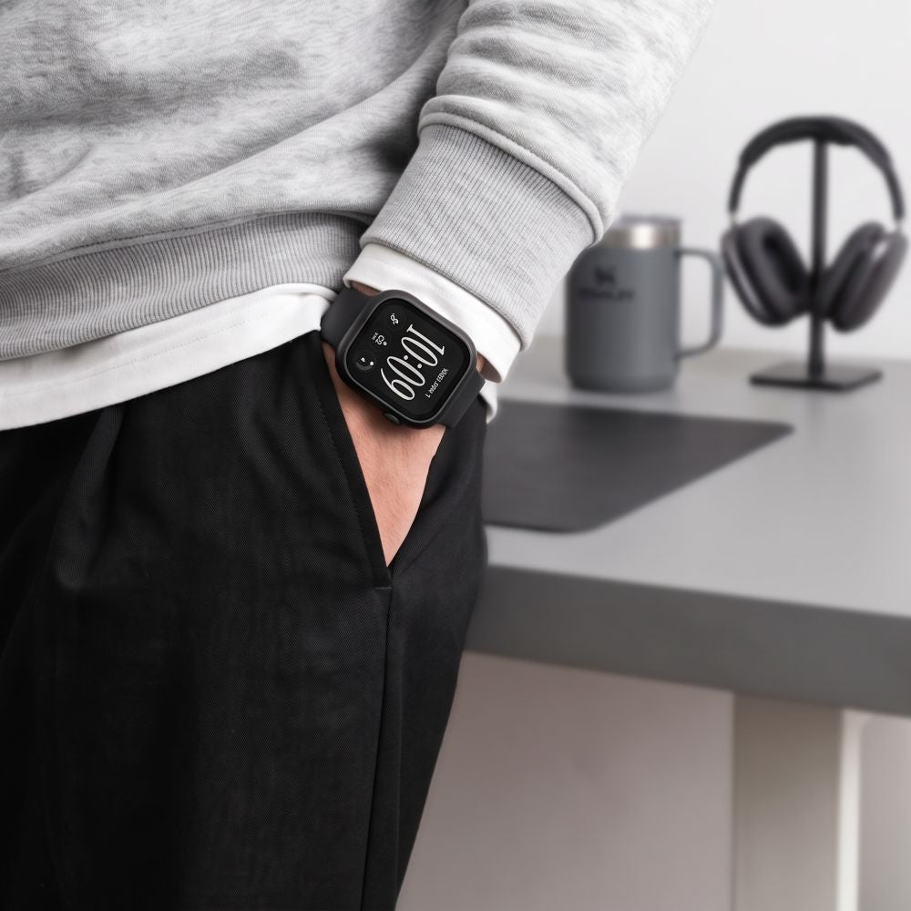 Dėklas Tech-Protect Defense Apple Watch 12 (42 mm), 2 vnt., juodas ir skaidrus -- Apple Watch 12 (42 mm)