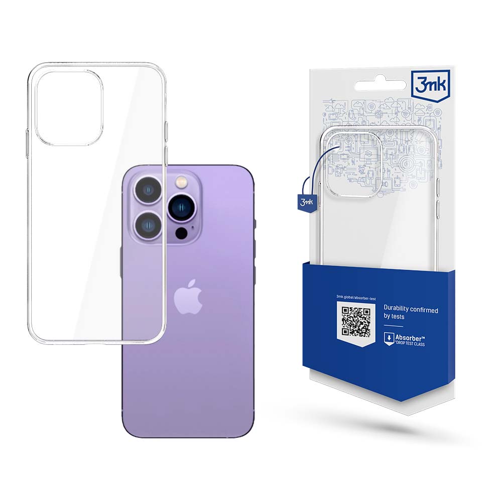 iPhone 14 Pro silikoninis dėklas iš 3mk Clear Case serijos - skaidrus