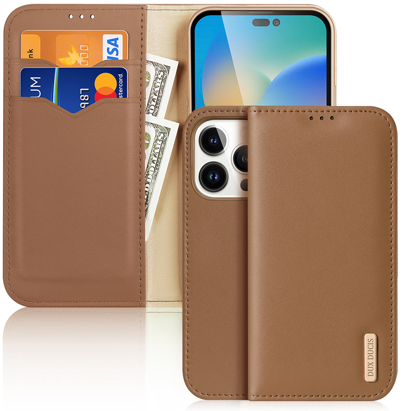Dux Ducis Hivo odinis dėklas iPhone 14 Pro – rudas