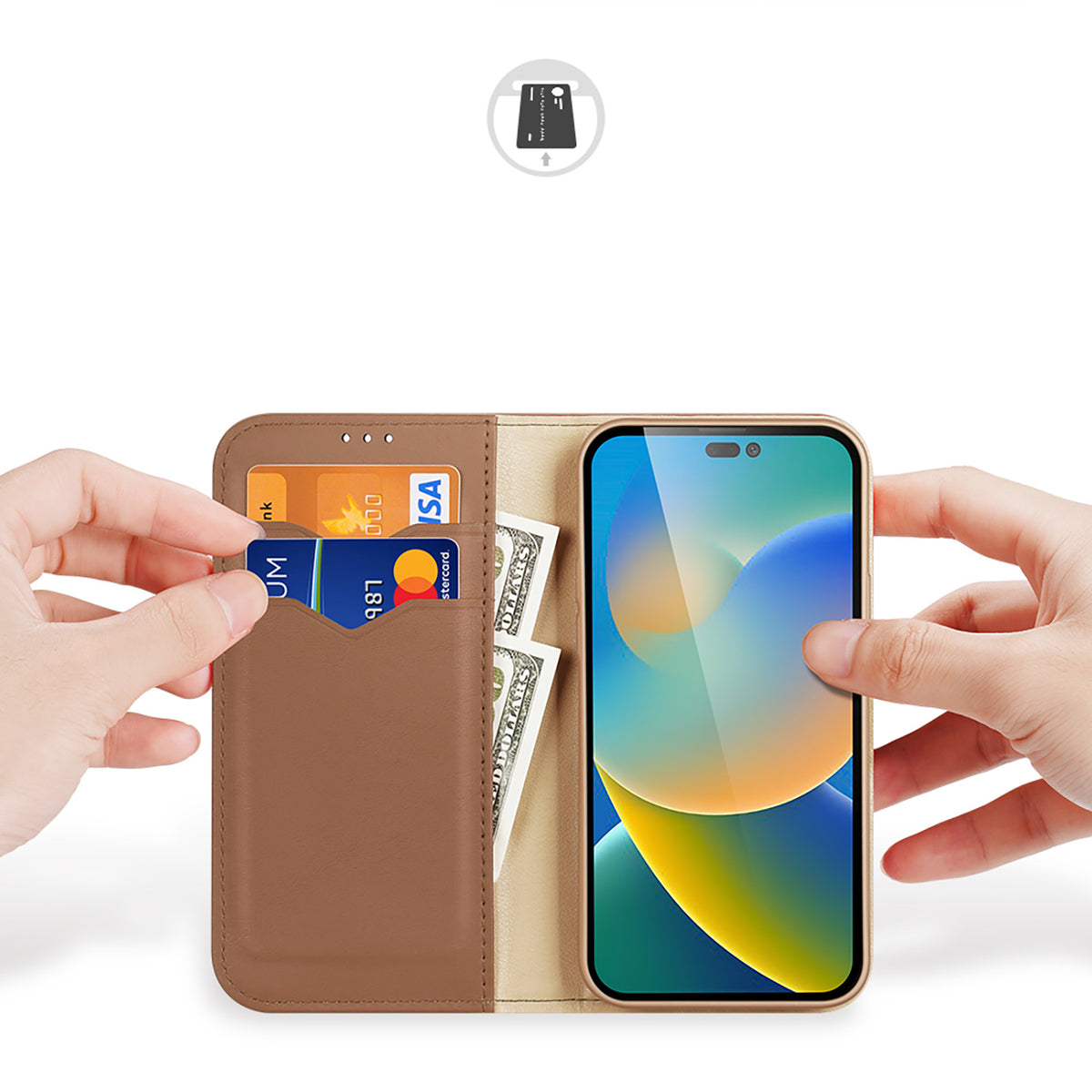 Dux Ducis Hivo odinis dėklas iPhone 14 Pro – rudas