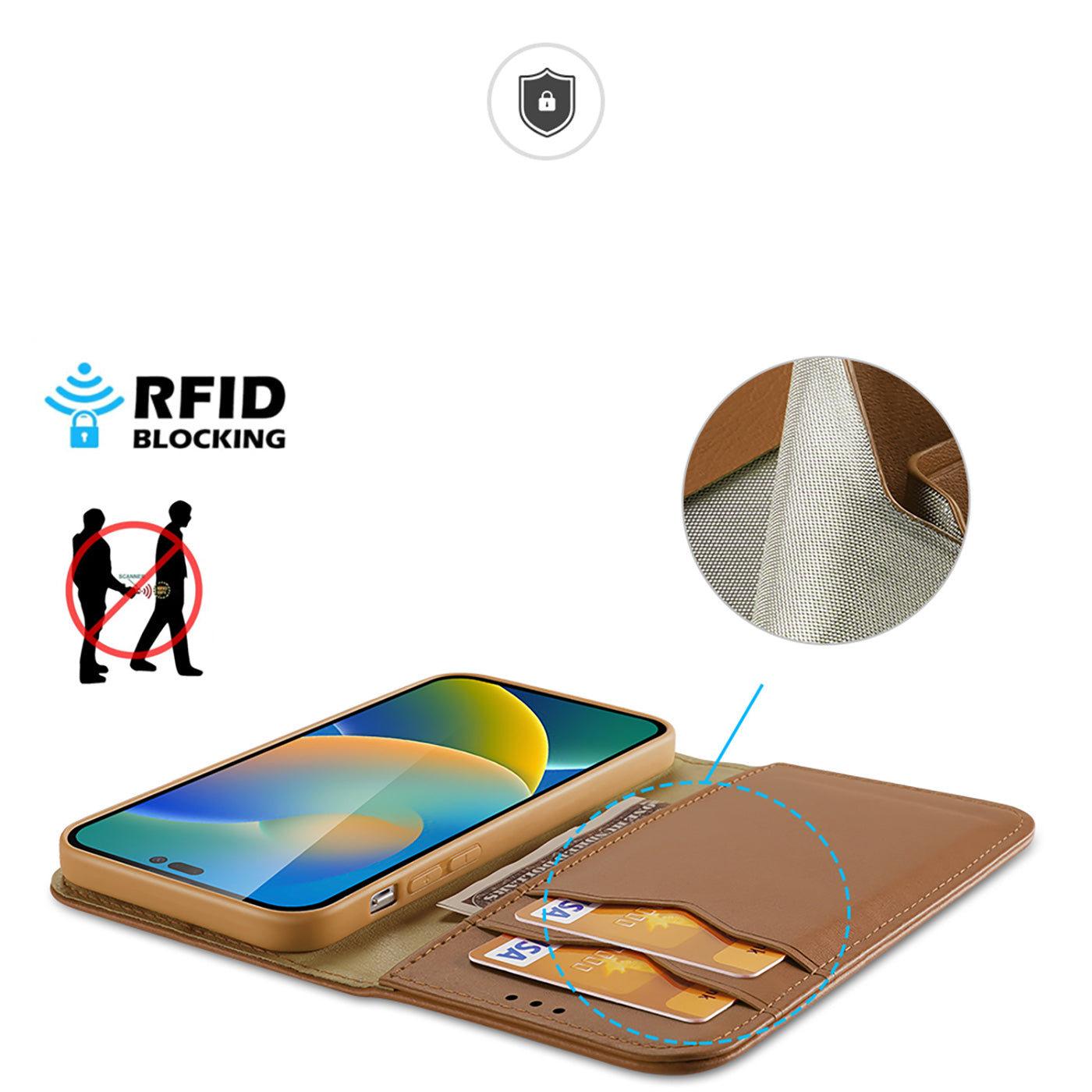 Dux Ducis Hivo odinis dėklas iPhone 14 Pro – rudas