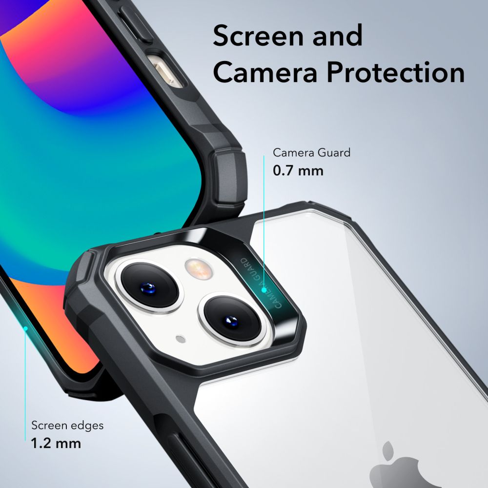 ESR Air Armor dėklas iPhone 14 Plus – skaidrus juodais kraštais -- iPhone 14 Plus