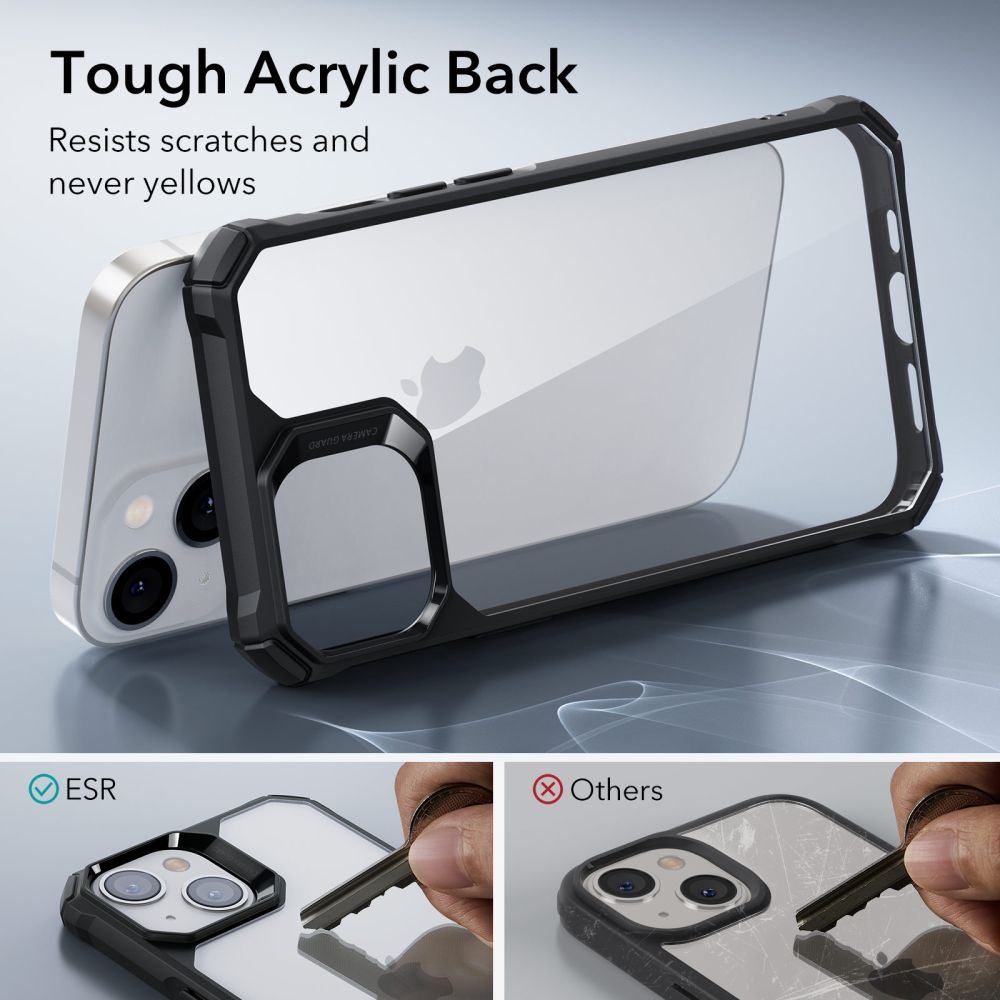 ESR Air Armor dėklas iPhone 14 Plus – skaidrus juodais kraštais -- iPhone 14 Plus
