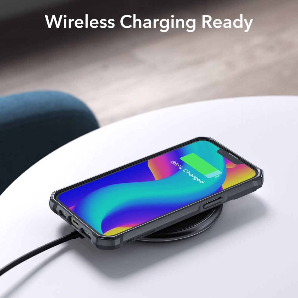 ESR Air Armor dėklas iPhone 14 Plus – skaidrus juodais kraštais -- iPhone 14 Plus