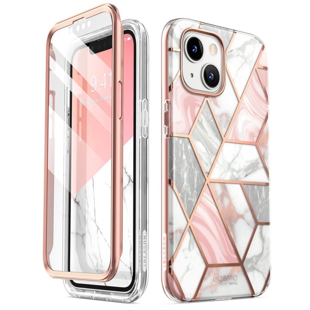 Supcase Cosmo dėklas iPhone 14 Plus – rožinis marmuras