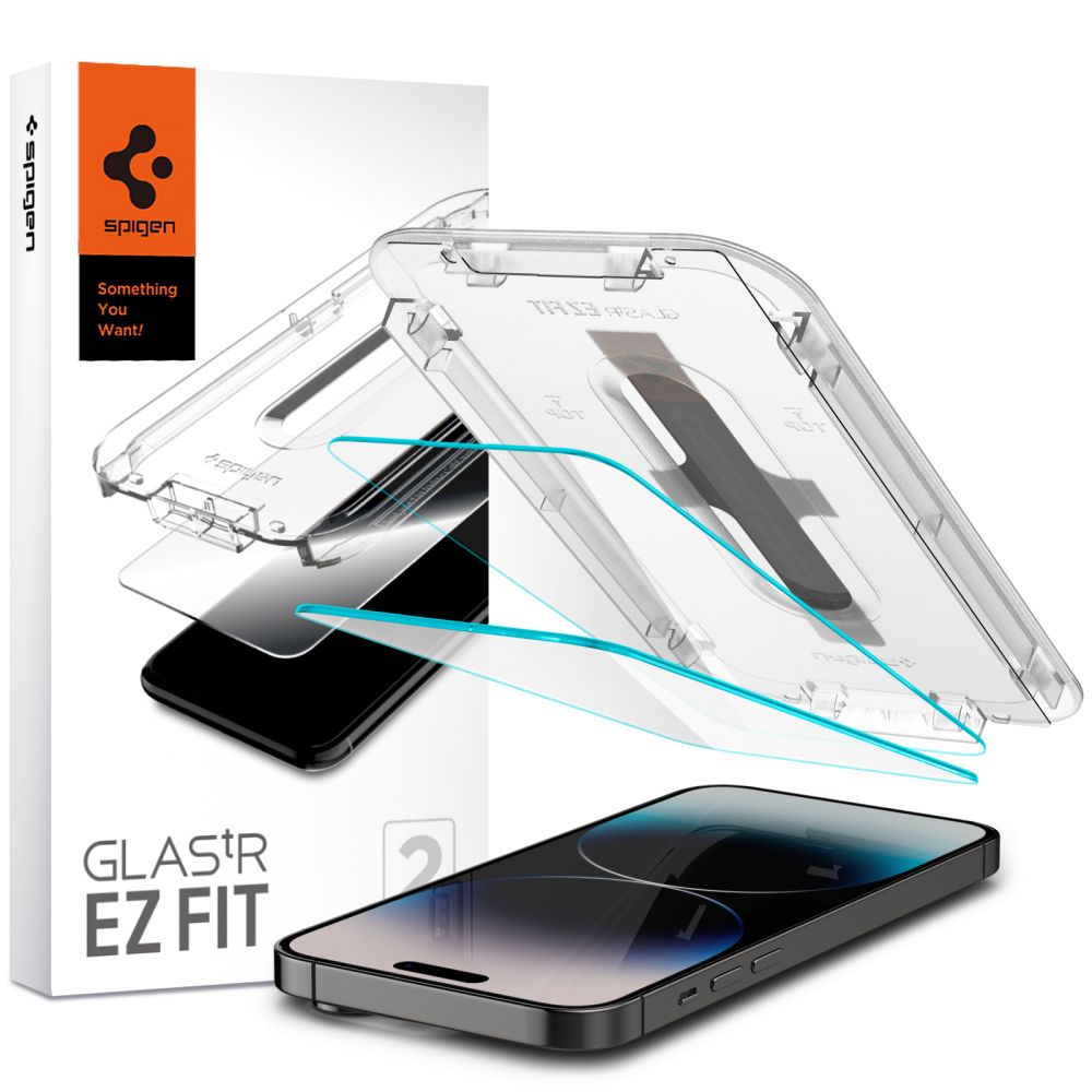 Spigen Glas.TR EZ Fit grūdintas stiklas iPhone 14 Pro (2 vnt.)