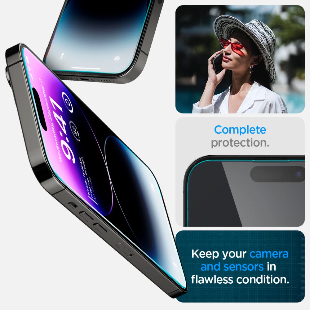 Spigen Glas.TR EZ Fit grūdintas stiklas iPhone 14 Pro (2 vnt.)