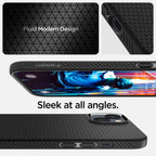 Spigen Liquid Air dėklas iPhone 14 Plus – juodas (matinis)