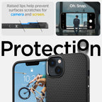Spigen Liquid Air dėklas iPhone 14 Plus – juodas (matinis)