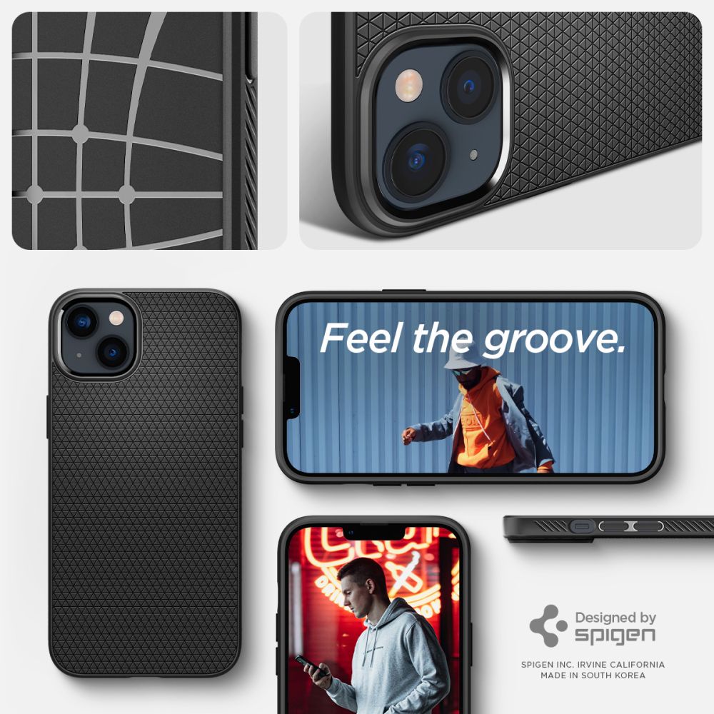 Spigen Liquid Air dėklas iPhone 14 Plus – juodas (matinis)