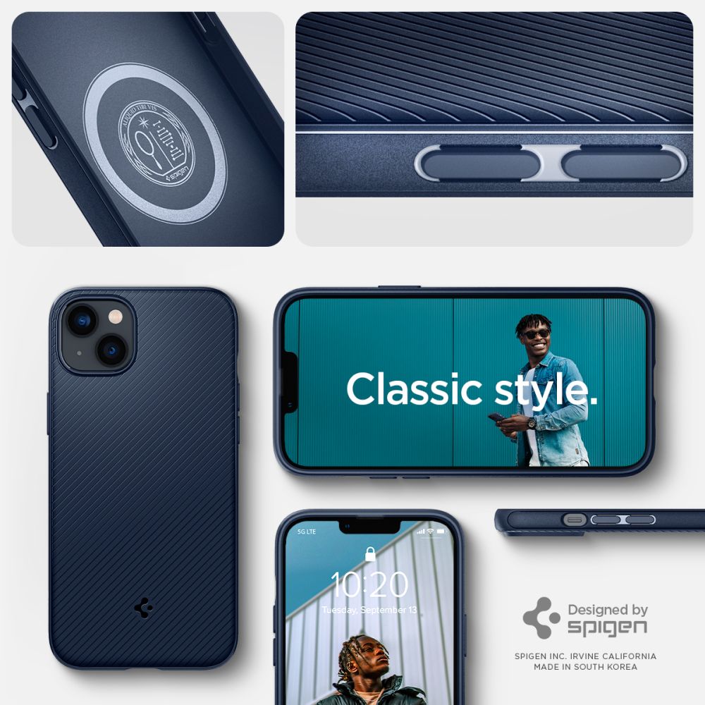 Spigen Mag Armor dėklas iPhone 14 Plus – mėlynas