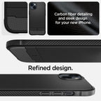Spigen Rugged Armor MagSafe dėklas iPhone 14 – juodas