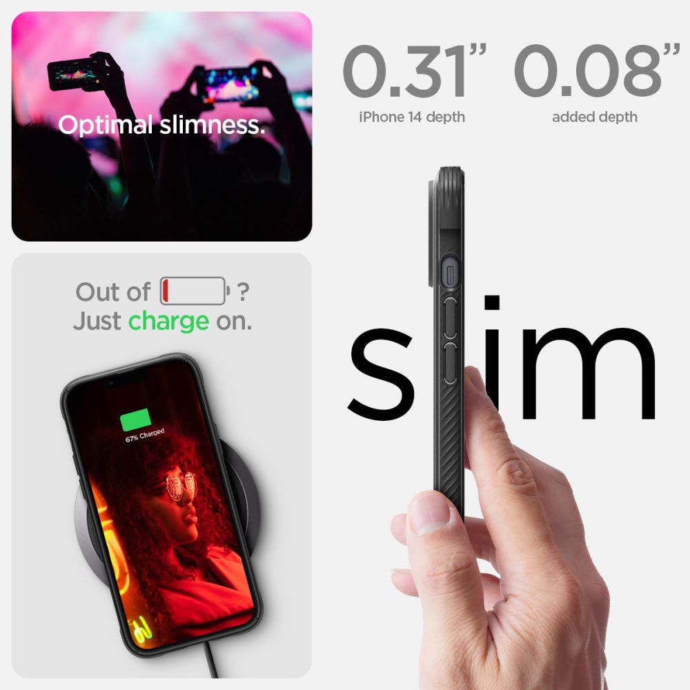 Spigen Rugged Armor MagSafe dėklas iPhone 14 – juodas
