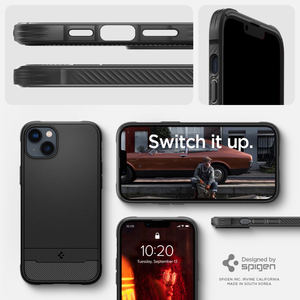 Spigen Rugged Armor MagSafe dėklas iPhone 14 – juodas