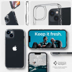 Spigen Ultra Hybrid dėklas iPhone 14 Plus – skaidrus matinis