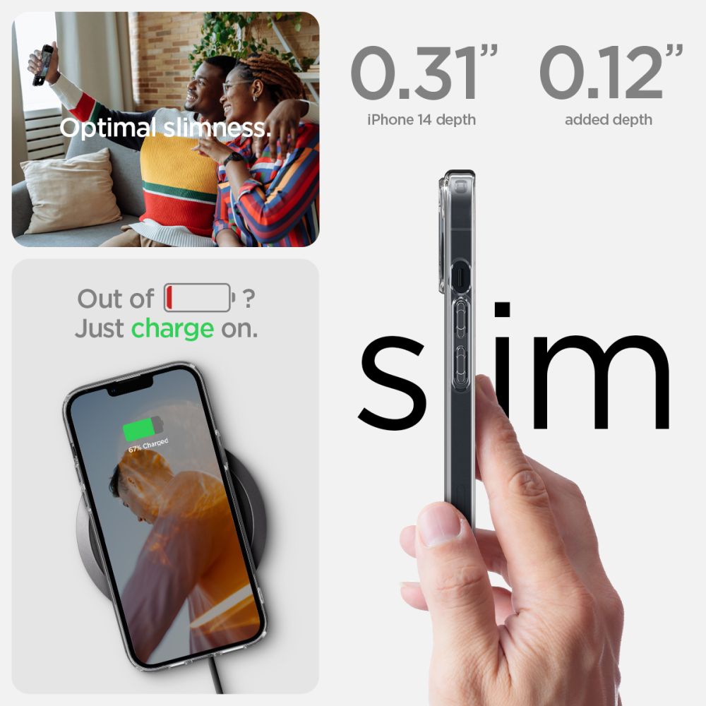 Skaidrus Spigen Ultra Hybrid dėklas iPhone 14