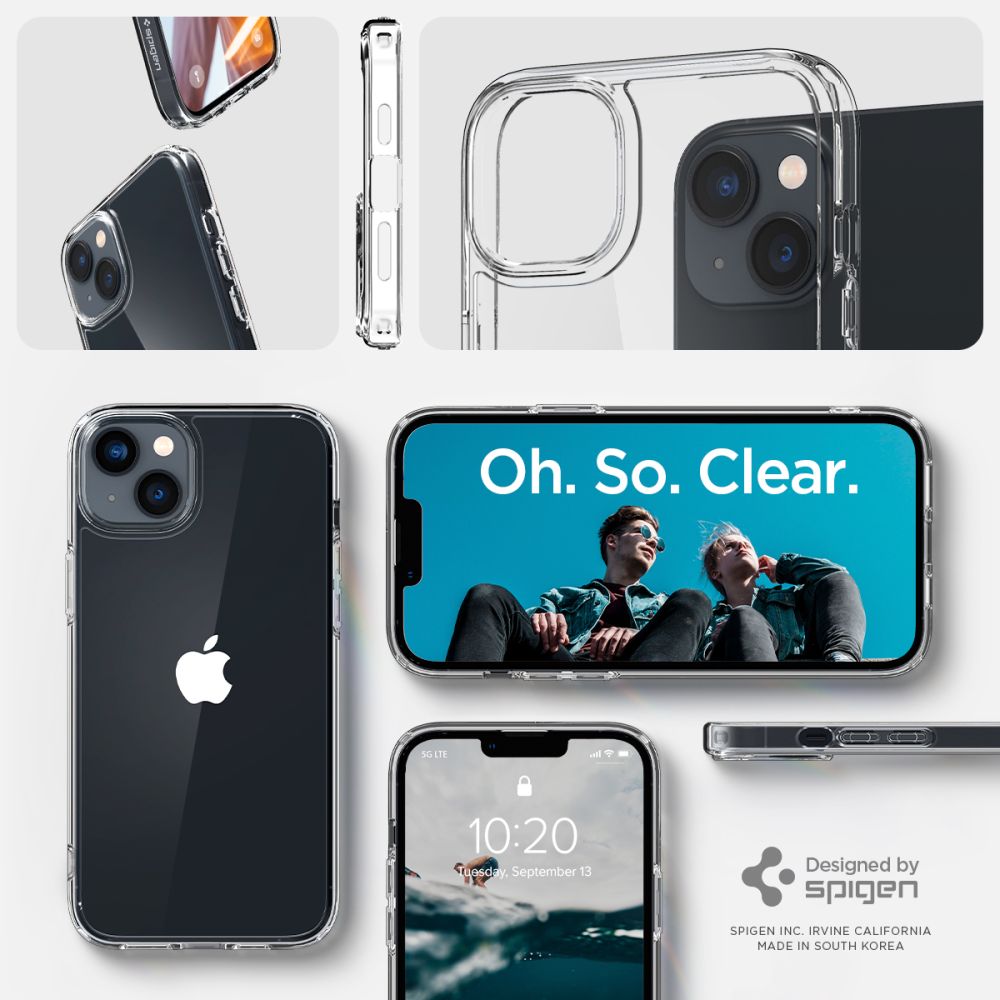 Skaidrus Spigen Ultra Hybrid dėklas iPhone 14