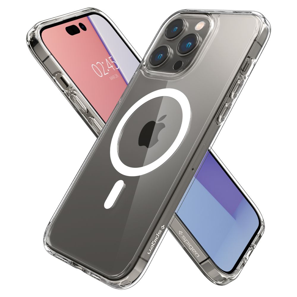 Spigen Ultra Hybrid MagSafe dėklas iPhone 14 Pro – skaidrus/baltas