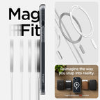 Spigen Ultra Hybrid MagSafe dėklas iPhone 14 – skaidrus/baltas
