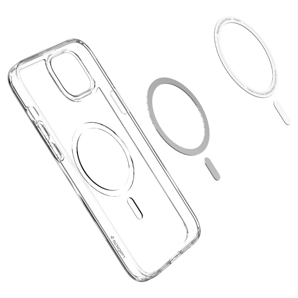 Spigen Ultra Hybrid MagSafe dėklas iPhone 14 – skaidrus/baltas