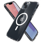 Spigen Ultra Hybrid MagSafe dėklas iPhone 14 – skaidrus/baltas