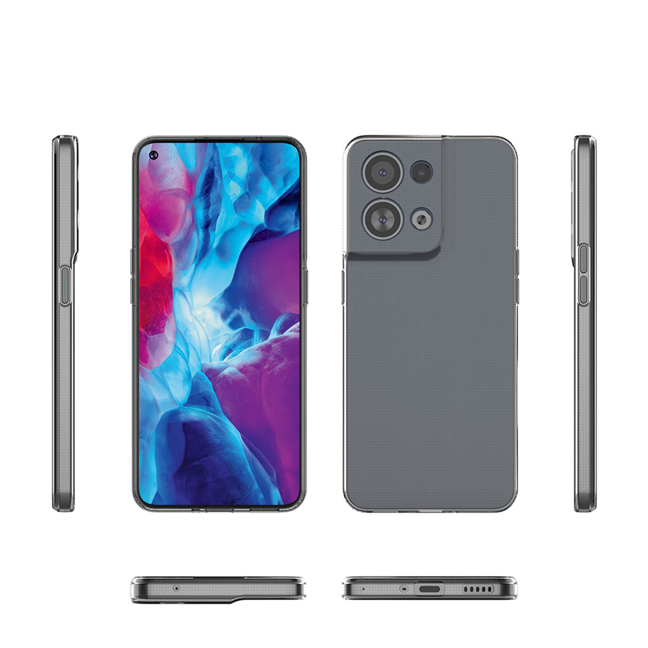 Skaidrus itin plonas TPU dėklas Oppo Reno 8 Pro (0,5 mm) -- Oppo Reno 8 Pro