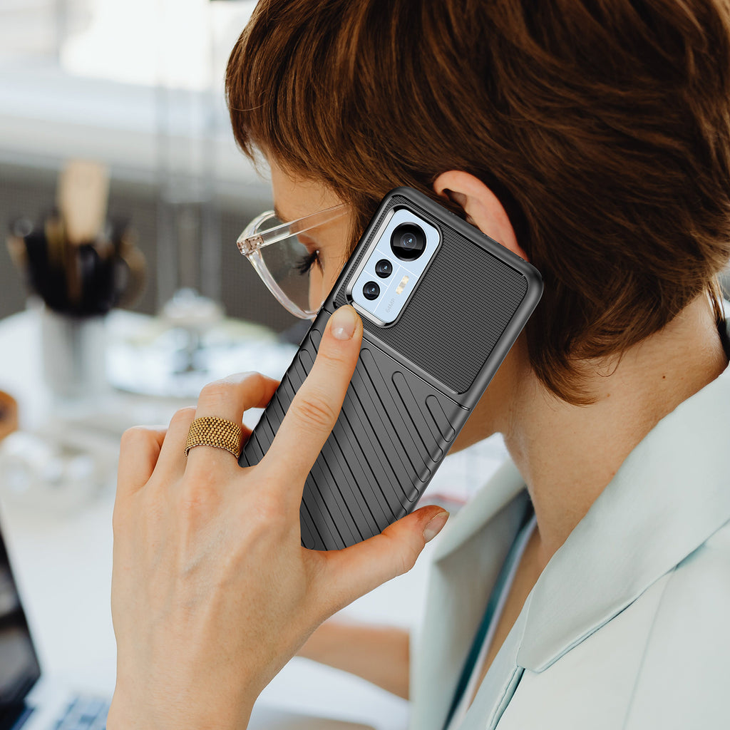 Thunder Case TPU dėklas Xiaomi 12 Lite – juodas -- Xiaomi 12 Lite