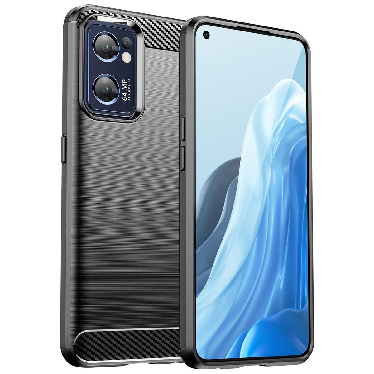 Anglies rašto TPU dėklas Realme Narzo 50 5G – juodas -- Oppo A57