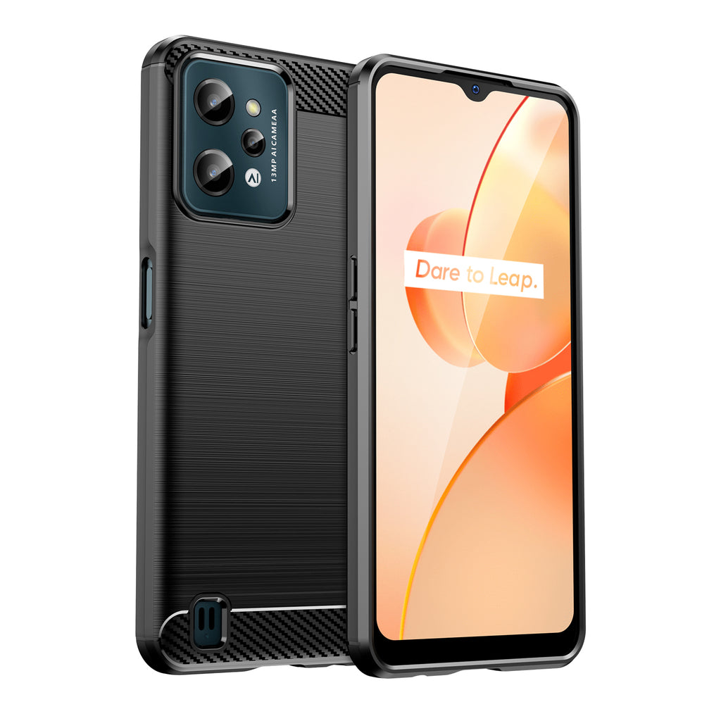 Realme C31 karboninis TPU dėklas Carbon Case – juodas -- Realme C31