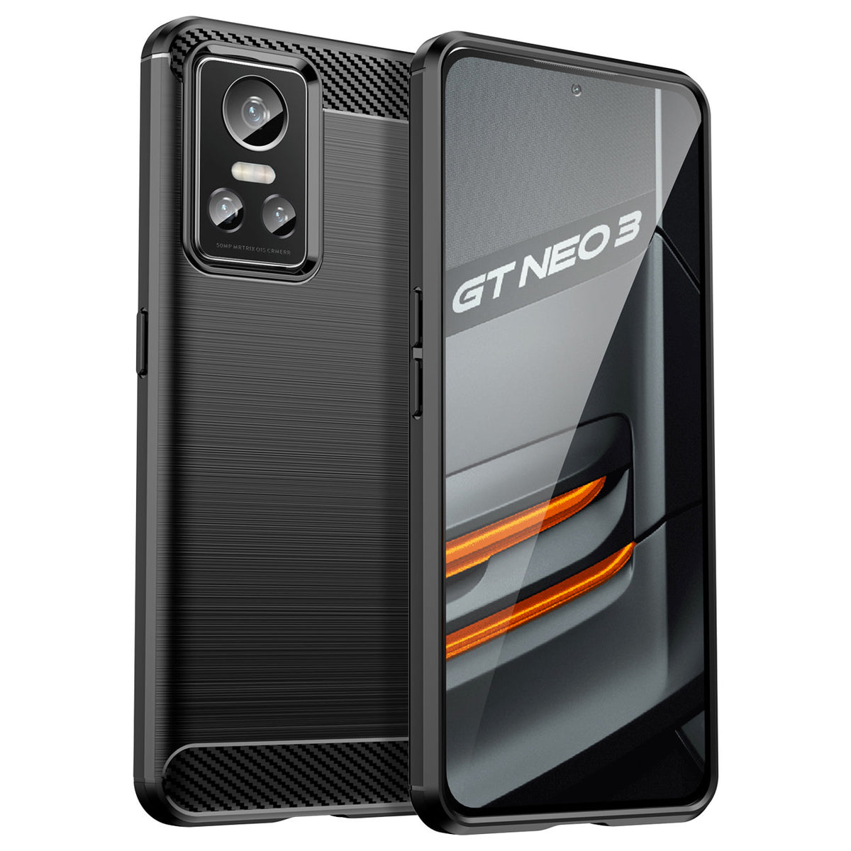 Anglies rašto TPU dėklas Realme GT Neo 3 – juodas -- Realme GT Neo 3
