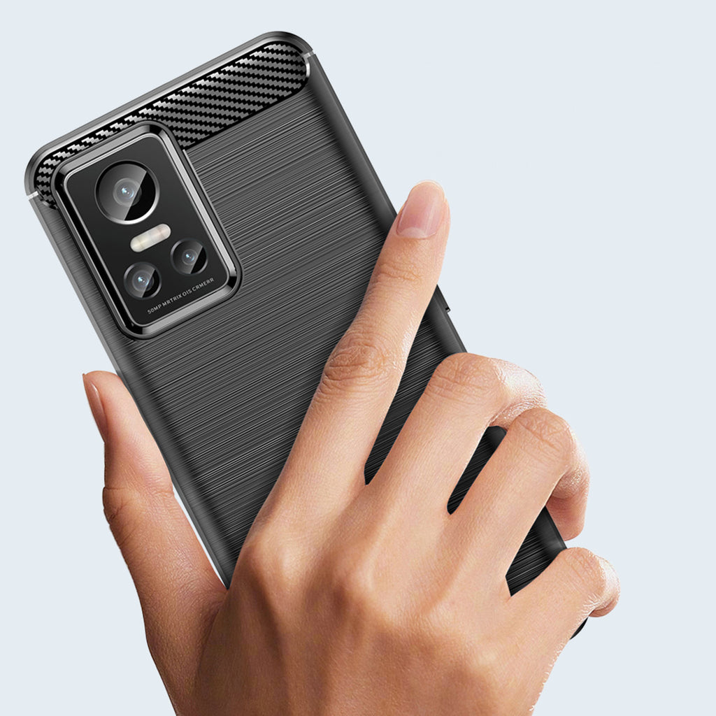Anglies rašto TPU dėklas Realme GT Neo 3 – juodas -- Realme GT Neo 3