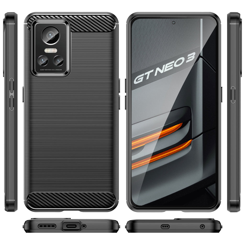 Anglies rašto TPU dėklas Realme GT Neo 3 – juodas -- Realme GT Neo 3